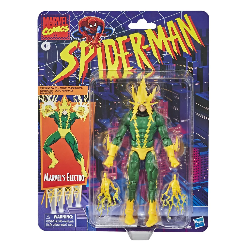 Hasbro Marvel Legends Retro Collection Spider-Man Electro 6-Inch Scale Action Figure Image 1