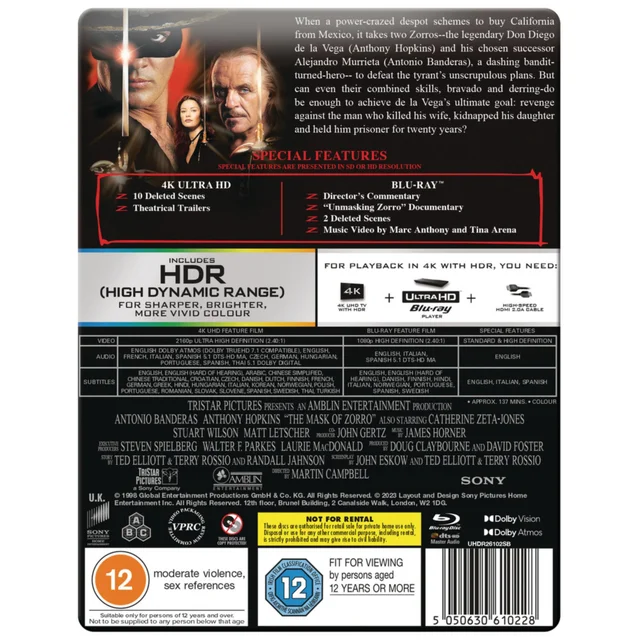The Mask of Zorro 4K Ultra HD Steelbook (includes Blu-ray)