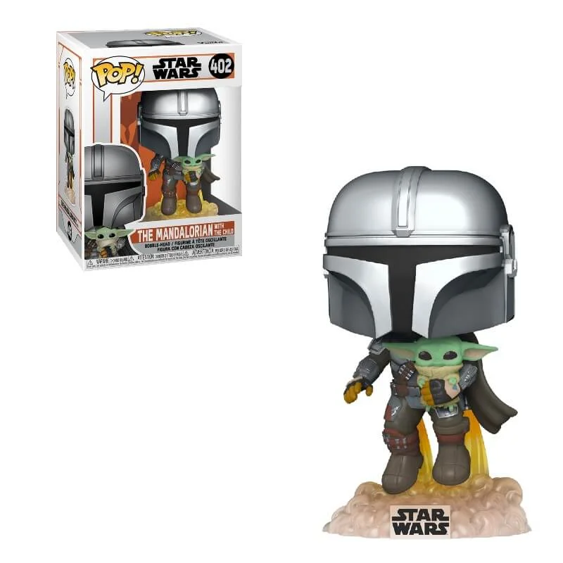 Star Wars The Mandalorian Mandalorian Flying with Jet Funko Pop! Vinyl Image 1