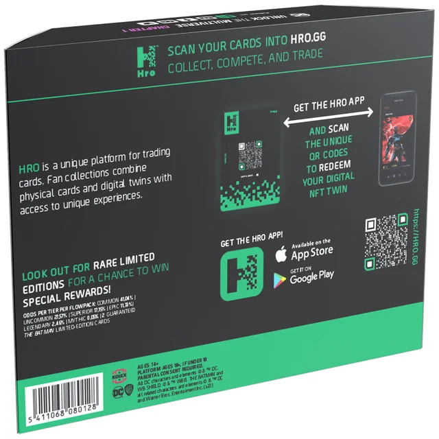 HRO Hybrid NFT Trading Cards: DC Unlock The Multiverse - 8 Pack Starter Pack + 2 Premium Cards