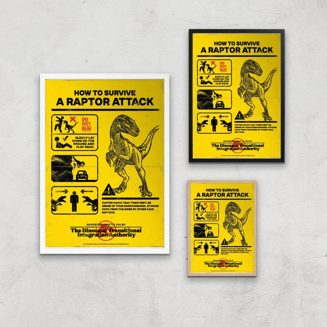 Jurassic World How To Survive A Raptor Attack Giclee Art Print