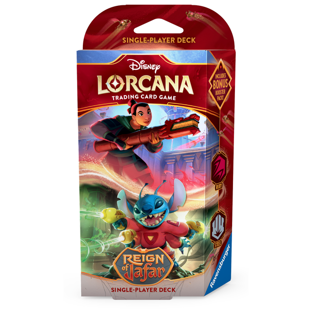 Disney Lorcana Trading Card Game Reign of Jafar Ruby & Steel Starter Deck