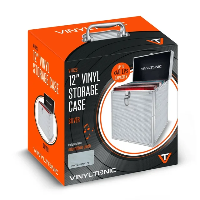 Vinyl Tonic 12" Silver Vinyl LP Storage Case & Accessories Bundle
