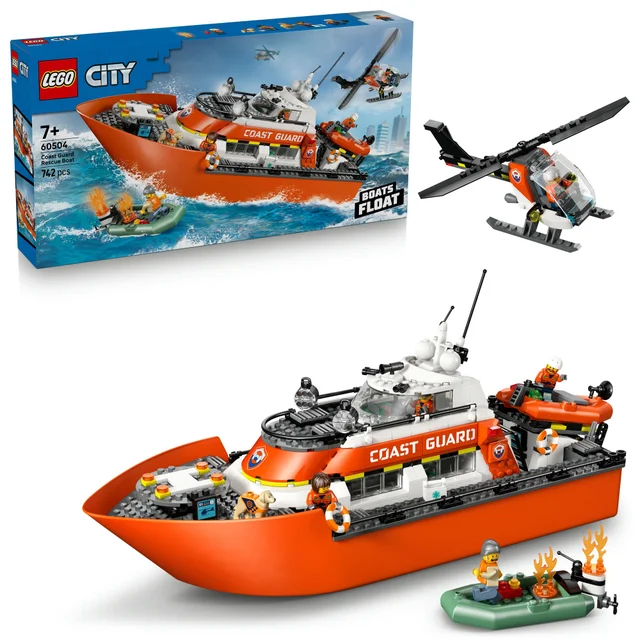 LEGO City Coast Guard Rescue Boat & Helicopter Playset 60504
