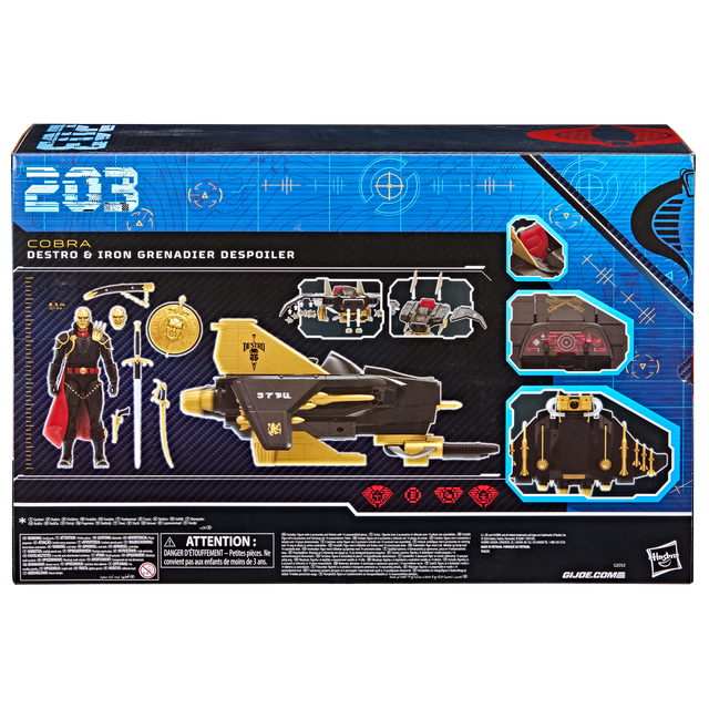 G.I. Joe Classified Series #203, Destro & Iron Grenadier Despoiler, Collectible 6 Inch Action Figure and Vehicle Set
